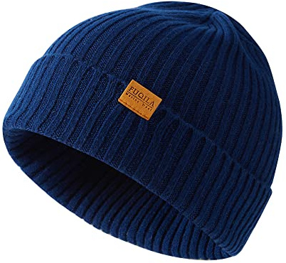 FUQILA 100% Superfeine MerinoWolle Mütze, Klassische Wollmütze, Thermo Beanie, Warme Wintermütze für Damen & Herren