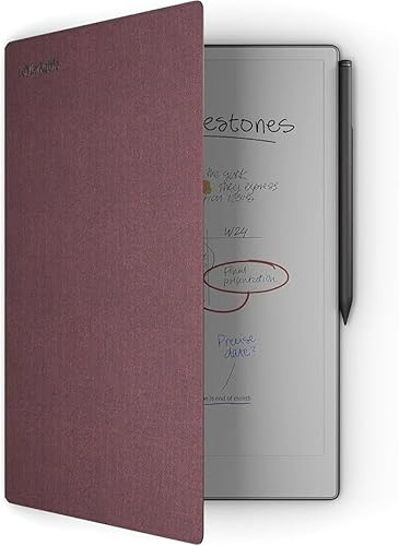 Remarkable Paper Pro The Ultimate Tablet with 11.8” Color Display, Adjustable Reading Light, and Unmatched Paper-Like Feel. with Black Marker Plus & Burgundy Polymer Weave Folio