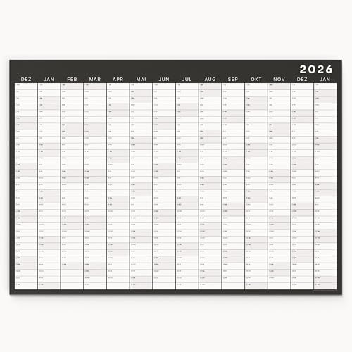 Wandkalender 2026 - Premium 14 Monate, 50x70 cm Terminkalender für Büro & Planung