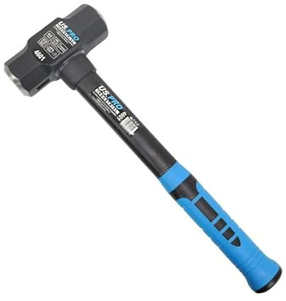 US Pro Double Face Sledge Hammer, 1.8 kg, 384 mm Fibreglass Handle, Non-Slip Grip