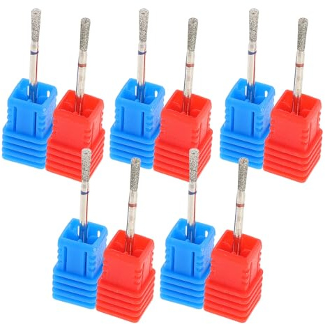VILLCASE 10 Unidades Fresas de Diamante para Torno de Uñas Brocas Cónicas Invertidas para Manicura Rusa Herramientas Profesionales para Eliminar Cutículas y Piel Muerta Compatible con