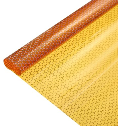 PATIKIL 12x 20 Tönungsfolie Fahrzeug Scheinwerfer Bremslicht Orange | Nebellicht, Selbstklebende Waben Tönungsfolie Aufkleber Rolle, Für Autos LKW Wohnmobile SUV