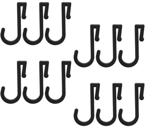 DEARMAMY Set di 12 Ganci in Plastica Neri Resistenti, Design Semplice ed Elegante, Facili da Installare per Appendere Asciugamani e Armadietti