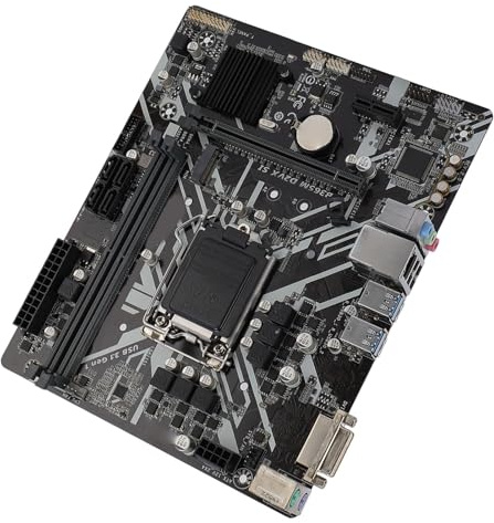 Hamwesh Scheda Madre B365M D2VX SI, Supporto Socket LGA 1151 per CPU di Nona Generazione DDR4 a Doppio Canale, 32 GB di RAM, Scheda Madre M ATX con Uscita DVI E Slot PCI E 3.0 per Core I9 I7 I5 I3