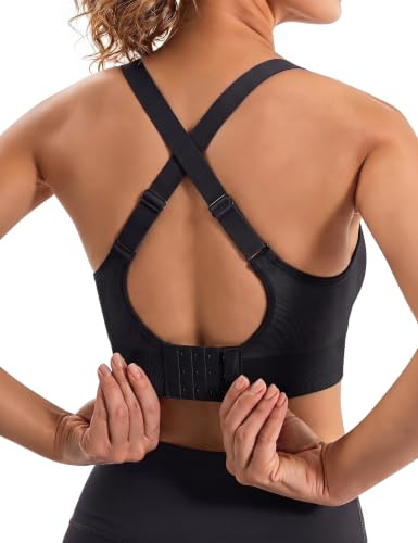 Aseniza Sport BH Damen Bequemer Soft BH für Yoga Fitness und Alltag Gym | XL Schwarz Gepolstert Rückenverschluss Pilates Training