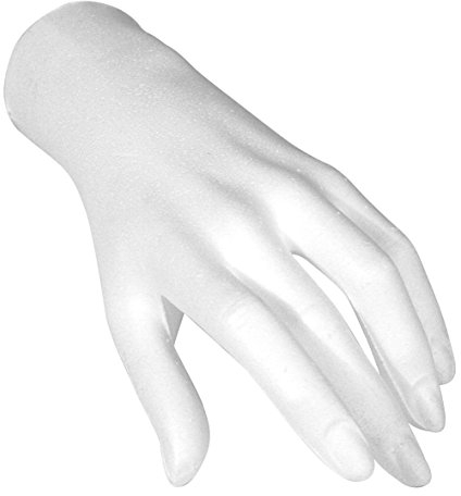 Rayher 3396900 Styropor-Hand, weiblich, 21 cm, zum Basteln und individuell gestalten