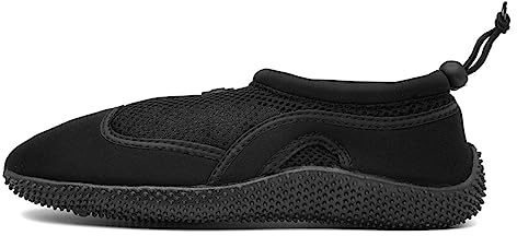 Trespass Unisex Aqua Shoes Paddle - Anti-Slip Sole, Breathable Mesh, Stretch Fabric, Drawstring Fastenings, Lightweight, TRP Outsole, Rubber Sole, Moulded EVA Midsole Black