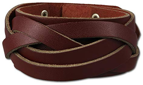 SilberDream Bordeaux Crossover Armband Bordeaux rot Damen Herren Leder LAC660R Leder Armband