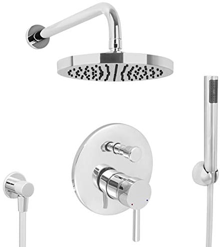 Welfenstein Unterputz Set 6 für Duschen rund Regenbrause 20cm Unterputzarmatur