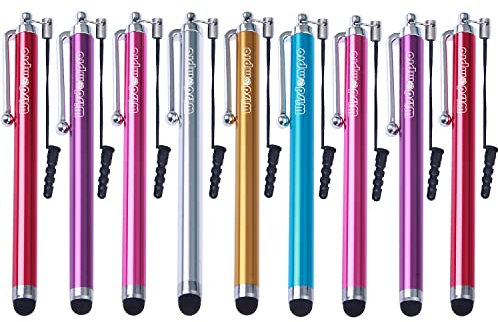 wisdompro Lot de 9 stylets universels colorés avec dragonne pour écran tactile capacitif iPad, tablettes, iPhone, Samsung Galaxy Note et autres 4,5