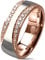 viva-adorno® Damen Ring Verlobungsring Edelstahl zweifarbig Rosegold Silber mit 2 Zirkonia Bändern RS60, Gr. 52