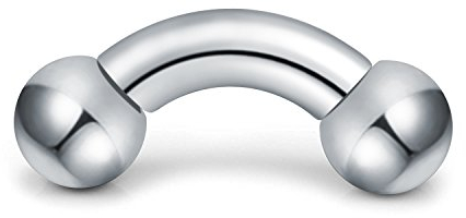 Funseedrr Innengewinde Curved Barbell Piercing Banane mit Kugel Edelstahl (1.6 2 2.5 3 4 5 6 8 10mm Dicke)