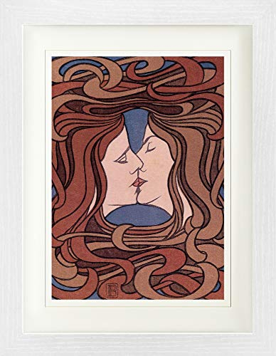 1art1 Peter Behrens Poster Der Kuss, 1898 Gerahmtes Bild Mit Edlem Passepartout | Wand-Bilder | Im Bilderrahmen 40x30 cm