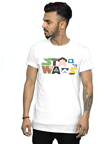 Star Wars Men's Character Logo T-Shirt White Medium