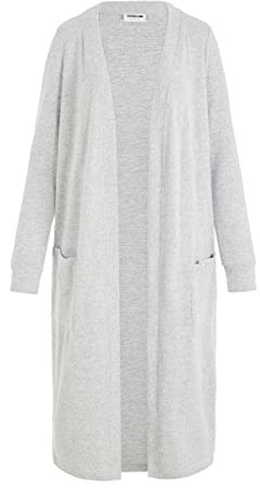 Noisy may Women's Long Cardigan, Light Grey Mix, L