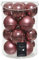 16 Christbaumkugeln Glas 8cm Altrosa