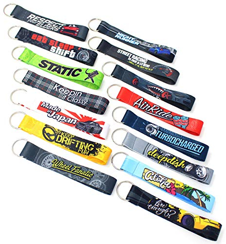 VmG-Store 2er Set Tuning Schlüsselband Schlüsselanhänger Auto Car Zubehör Dub Anhänger (2X Street Racing)