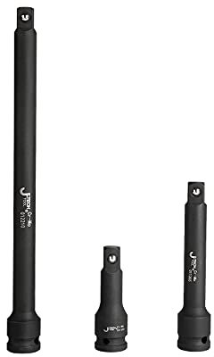 Jetech Jeu de Barres d'Extension pour Douilles à Choc 1/2'', 3 Pièces 3'', 5'', 10'' (76.2mm, 127mm, 254mm), Acier Chrome-Molybdène Forgé à Froid et Traité Thermiquement