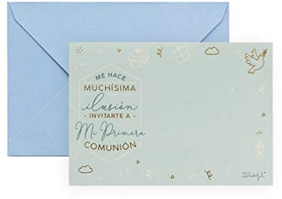 Einladungskarten zur Kommunion, Blau, 20 Stück