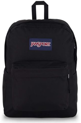 JanSport SuperBreak Plus Backpack with Padded 15-inch Laptop Sleeve and Integrated Bottle Pocket - Spacious and Durable Daypack for Work and Travel - Black