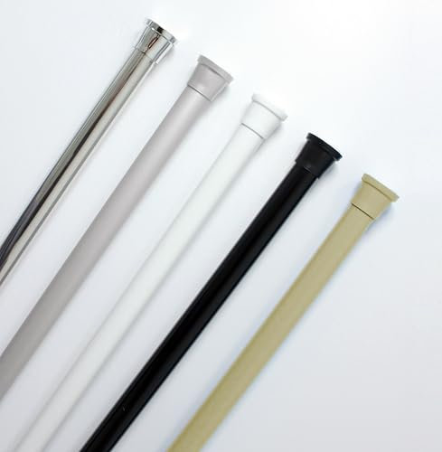 Tropik Home Extendable Spring Loaded Tension Shower Curtain Pole/Rod/Rail 190-300cm (74 -118) (Black)