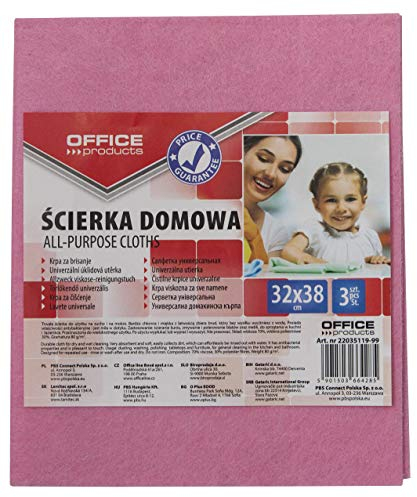 OFFICER PRODUCTS 22035119-99 Wischtuch 3 Stck. aus Viskose 70% |Grammatur: 80 g/mkg 32x38cm - |Wischtücher Saugfähige Strapazierbare Allzweck-Wischtücher Wiederverwendbar