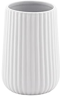 Gedy G-Marika Toothbrush Holder for Bathroom, White, Ceramic Toothbrush Holder, 2 Year Warranty, Design R&E, Dimensions 11.6 x 8 x 8 cm, 2 Year Warranty