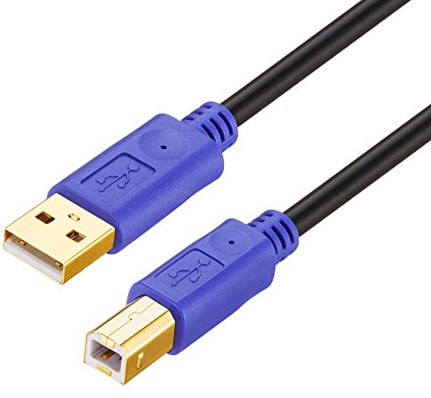 Printer Cable 0.5m, USB 2.0 Type A to B Lead,USB A Male to B Male Scanner Cord for HP, Canon, Lexmark, Dell, Xerox, Samsung etc.