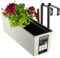 KADAX Blumenkasten 18,5x56 cm, Ritzmuster, Creme, mit Halterungen, mit Einsatz – wetterfester rechteckiger Pflanzkasten für Balkon und Outdoor