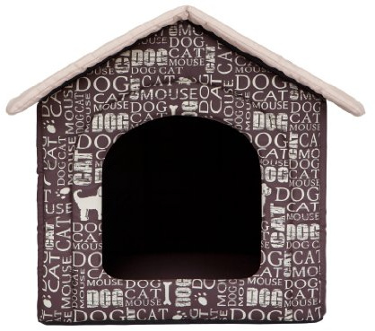 Hundehütte Hundehaus Hundehöhle für kleine mittelgroße und große Hunde - Katzenhaus, Katzenhöhle - Hundeliegen mit herausnehmbarer Dach - Standard - Größe: - Braun mit Text