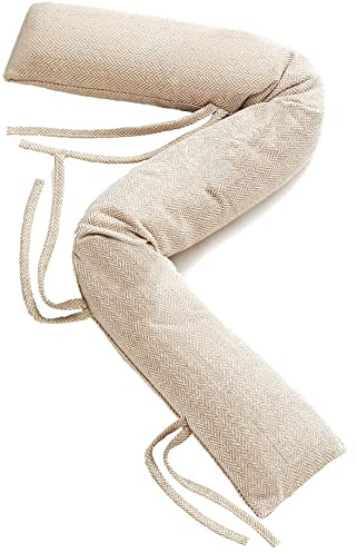 Praknu 2 Stück Zugluftstopper für Fenster bis 120cm - Waschbar - Energiesparend - Extra Lang & Schwer - Auch für breite Türen - Beige