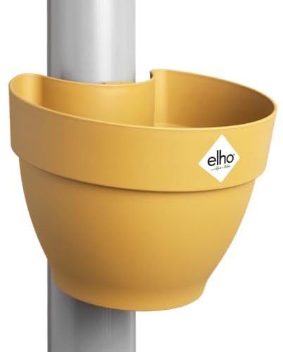 elho Vibia Campana Fallrohrpflanzgefäss 40 - Blumentopf für Regenrohr - vertikaler Garten - 100% recyceltem Plastik - Ø 21.6 x H 16.3 cm - Gelb/Honig Gelb