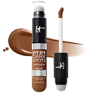 IT Cosmetics, Bye Bye Dark Spots Concealer + Serum, Medium Coverage, Made with Niacinamide, Hyaluronic Acid & Caffeine, Shade: 53 Rich Neutral, 6.7 ml