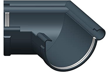4Home&Garden | Eckverbinder Außenecke 120° | Kunststoff PVC Farbe Anthrazit | Dachrinnensystem RG 100 Typ 300 Fallrohr DN 60
