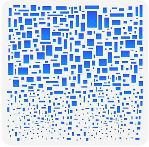 FINGERINSPIRE Kubistische Schablone 30x30cm Medienschablonen Kunststoff Quadratisch Recwrap Muster Kubistische Schablonen Digitale Datenschablone Für Leinwandkunst, Journaling, Scrapbooking