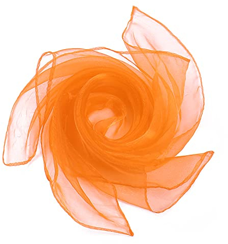Grantop 8 Stück Square Jongliertücher Set, Orange Bunte Tücher, 60 * 60 cm Tanz Tücher Bunte Chiffontücher, Rhythmik Spieltücher für Kindergarten Kinder Party-Aktivitäten Kindershow