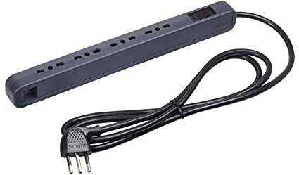 BTicino 3631USGB Ciabatta Elettrica Multipresa Ultraslim con Interruttore Luminoso di Sicurezza SAFE, colore grigio