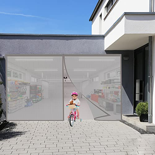Magnet Fliegengitter Tür, 90x200cm strapazierfähige, selbstversiegelnde Netzgittertür, Geeignet für Balkontür Terrassentür Kellertür Zimmertür und Schiebetür (Grau)