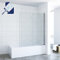 Duschabtrennung Duschwand Duschtrennwand für Badewanne Ecke faltbar Glas Badewannenaufsatz Faltwand 120x140 cm 5 mm Nano Sicherheitsglas Klarglas mit Hebe-Senkmechanismus