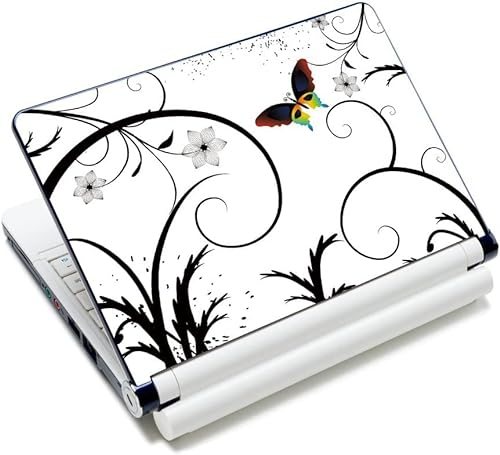 Luxburg® Autocollant design pour ordinateur portable 10/12/13/14 et 15 Motif rose bleue