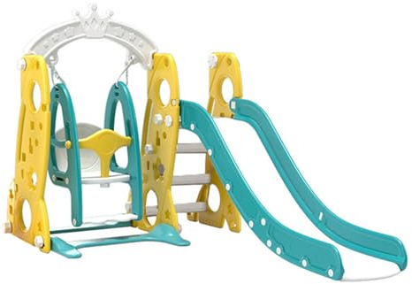 Baby Freistehende Rutsche und Schaukel Set Kleinkind Kletter Spielplatz Spiel Set Indoor Outdoor Lange Rutsche Babyspielplatz Aktivitätszentrum Kid Play Equipment (Rocket)