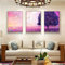 ChesKi 3 Teilig DIY 5D Diamant Malerei Kit Purpurroter Blumen-Feld-Baum Diamant Kreuzstich Malerei,Vollbohrer Diamantkunst Mosaikherstellung,DIY Diamond Painting Bilder Basteln Wand Décor 50x60cm