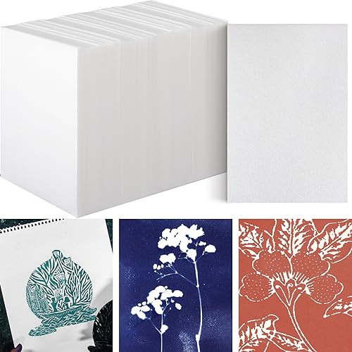 Cholemy 120 Stück Schaumstoff-Druckplatten, 15,2 x 22,9 cm, weiße Schaumstoffbögen, 0,3 cm dicke Pappbögen für Kartenherstellung, Basteln, Drucken, DIY-Projekte, Stempel, Klassenzimmer, Scrapbooking,