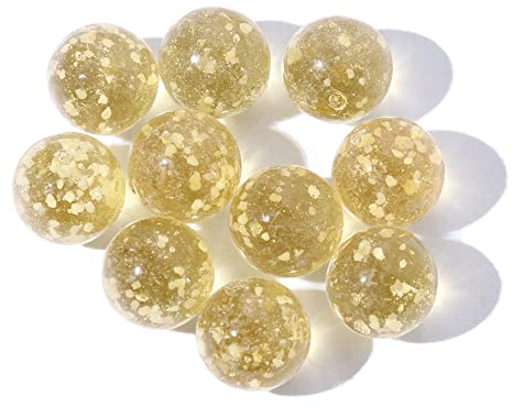 Vctitil Glasmurmeln, leuchtet im Dunkeln, leuchtend, 12 mm (Gold) für Spiele, Vasenfüller, Heimdekoration, Marmorbahnen, 30 Stück