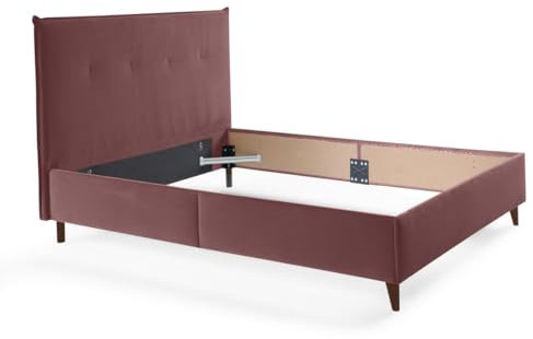 Bestmobilier - Cadre de Lit 160X200 cm Dali en Velours Rose - Chambre Adulte