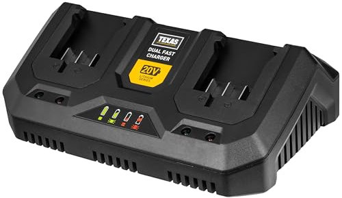 TEXAS 90063241 Doppel Schnellladegerät Ladegerät für 20 Volt Akkuserie