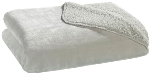 casa NOVA Wende-Wohndecke - Silbergrau - Polyester - 150 x 200 cm