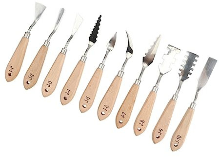 Operitacx 10piezas Espátulas De Metal Para Pintura Al Óleo Utensilios De Arte Para Mezcla y Aplicación De Color Herramientas De Pintura Prácticas y Ligeras