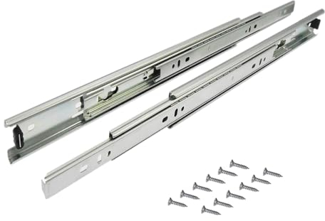 SAYOYO Kugellager Schubladenschienen, Vollauszug 350mm Schubladenauszüge, Schienen für Schubladen 2er Set (1 Paar) mit 12 Schrauben