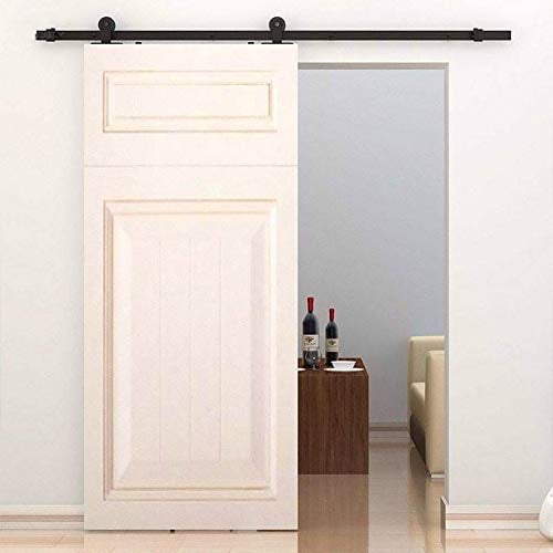 Schiebetür Komplettset, Schiebetür Set, Schiebetore Schiene Schiebetürbeschlag Set, Schiebetürsystem, Laufschienen für Schiebetüren (183cm-C)